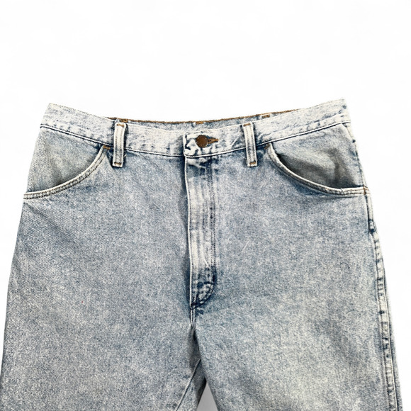 Vintage Rustler Jeans Mens 32x33 Blue Acid Wash Stonewash Cowboy USA Made 80s - Picture 3 of 10